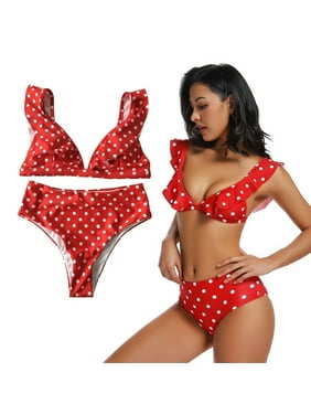 Bathing Suits Swim Beach Bikini Wear Swimsuit Cover Up for Women Polka Dot Printed Chiffon Bikini Blouse Beach Skirt